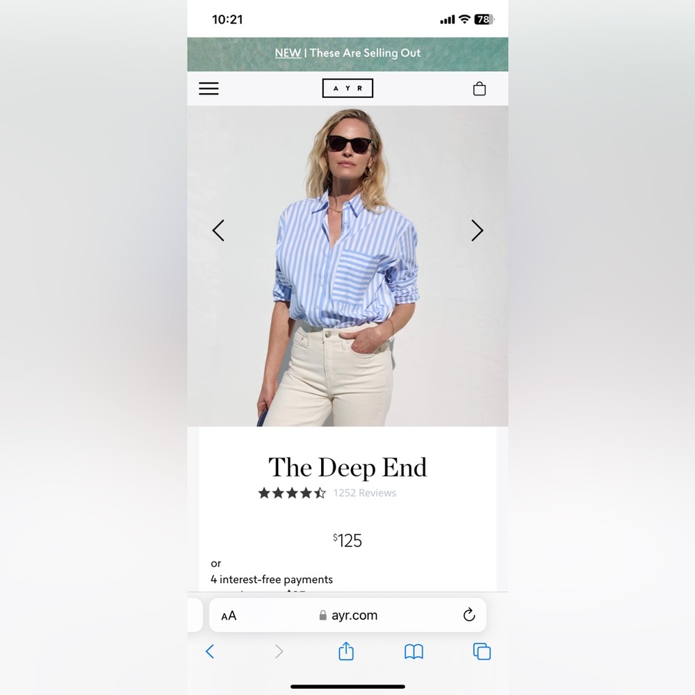 AYR The Deep End Silk Blouse